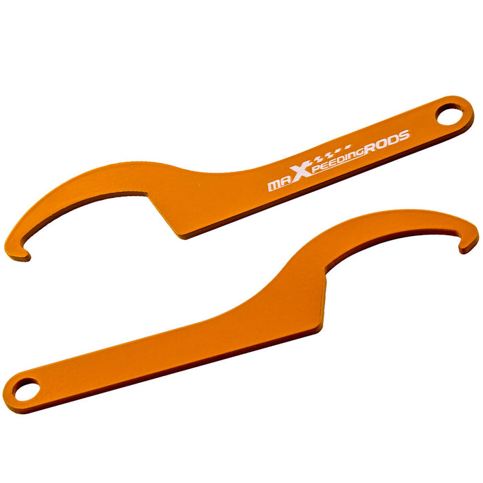 Tuningsworld 2x Steel Adjustment Tool Steel Spanner Wrench Compatible for Aftermarket Coilover Suspension Spring Shocks