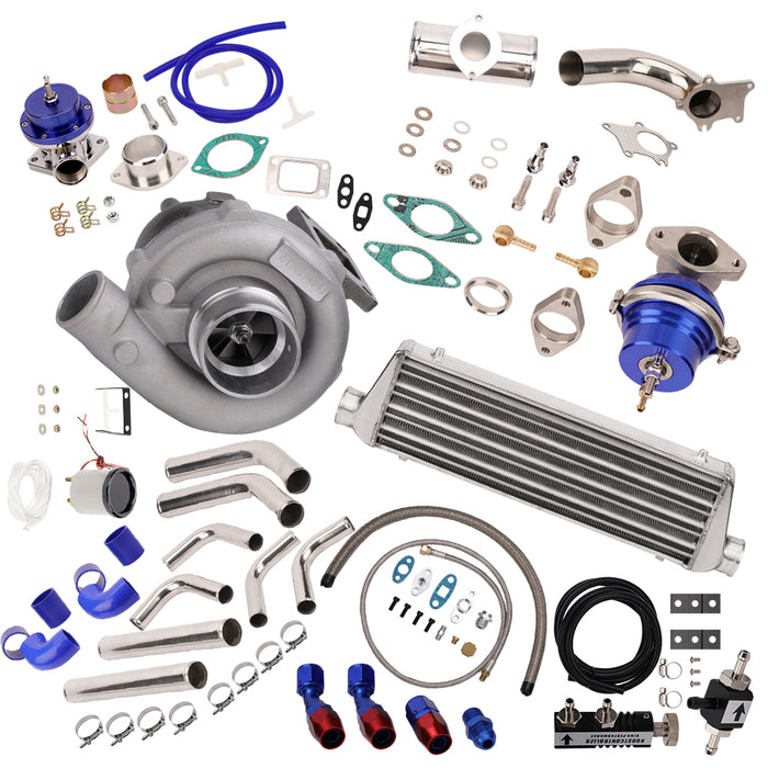 T3 T4 T04E Universal Turbo Stage III+Wastegate+Turbo Intercooler+piping 10PC Kit