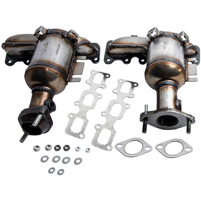 Pair Exhaust Manifold w/ Catalytic Converter Compatible for Ford Explorer XLT V6 3.5L 2013-2019