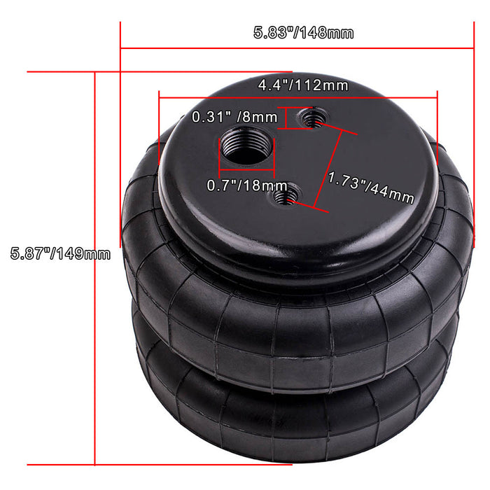 2x Universal Air Spring Bag compatible for Ford compatible for GMC compatible for Chevrolet compatible for Dodge