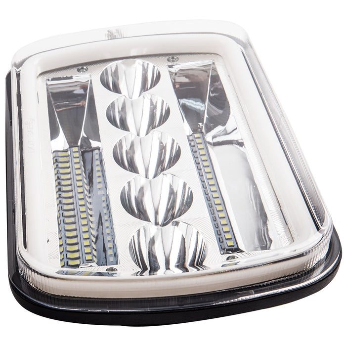 Flood Combo Beam LED Headlight with Halo DRL Compatible for Jeep Wrangler YJ 1987- 1995