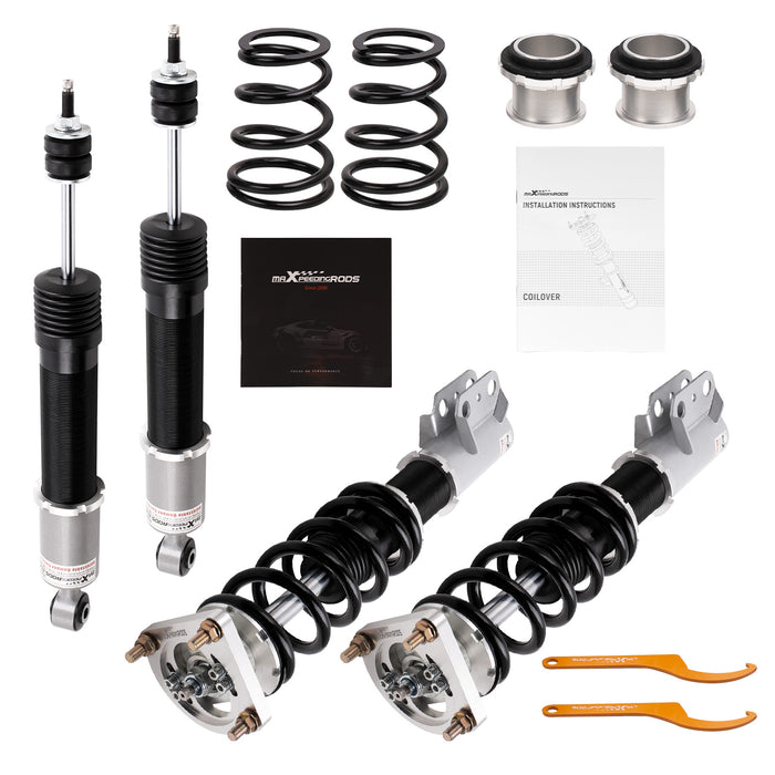 Tuningsworld 2 Front + 2 Rear Coilovers Spring Shock Struts Compatible for Ford Mustang 4th 1994-2004 Adj. Damper & Height & Camber Plates