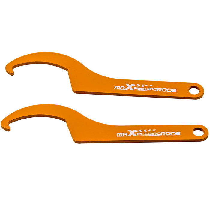 2x Steel Adjustment Tool Steel Spanner Wrench for Aftermarket Coilover Suspension Spring Shocks