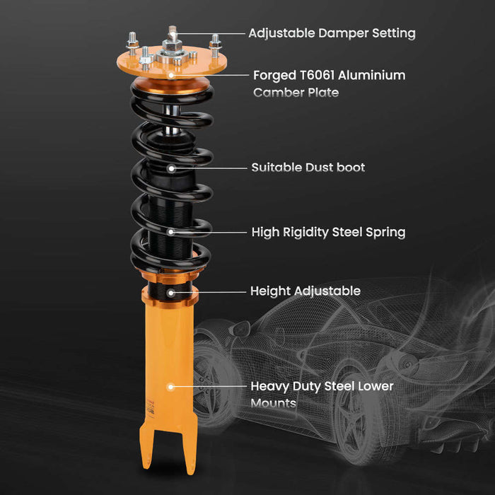 Coilover Suspension Lowering Kits compatible for Dodge Charger 06-10 and compatible for SRT-8 Adj. Damper Coil Spring