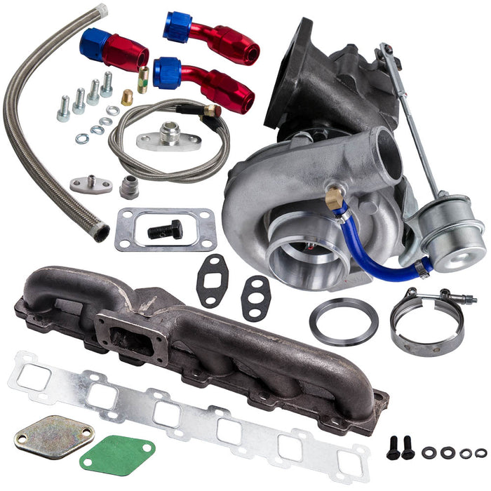 Turbo and Manifold and Oil line Kit compatible for Nissan Safari Patrol GR GQ Y60 4.2 L TB42S TB42E