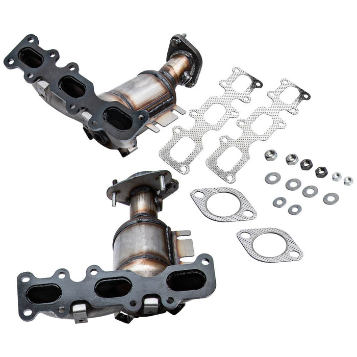 Pair Exhaust Manifold w/ Catalytic Converter Compatible for Ford Explorer XLT V6 3.5L 2013-2019