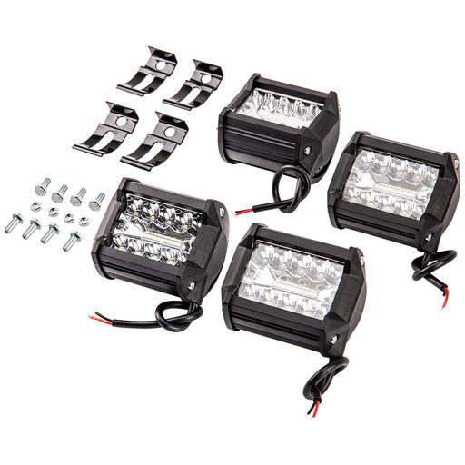 4PCS 4Inch 12V 1200W LED Work Light Bar Flood Pods Driving Off-Road Tractor 4WD